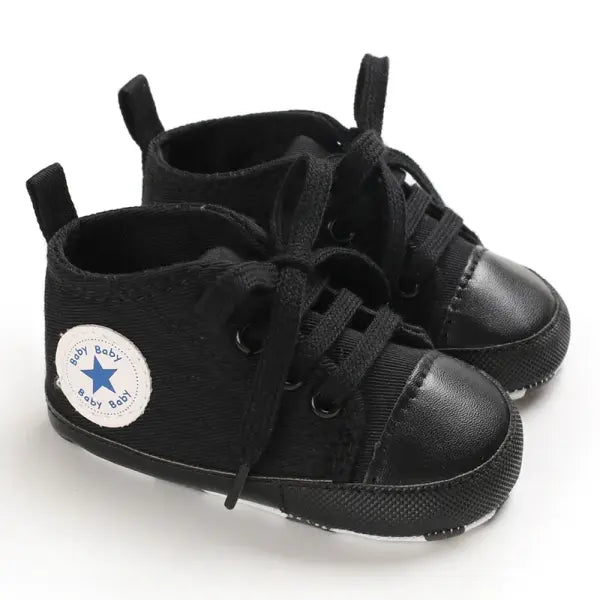 Baby Canvas Classic Sports Sneakers Newborn Baby Boys Girls Print Star First Walkers Shoes Infant Toddler Anti-slip