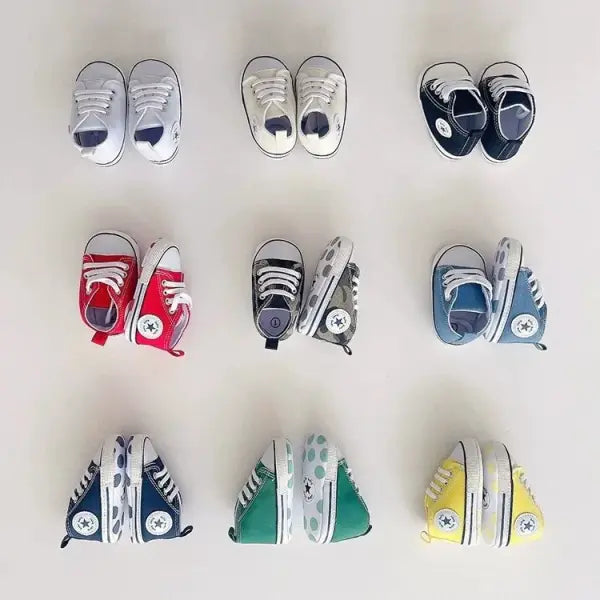 Baby Canvas Classic Sports Sneakers Newborn Baby Boys Girls Print Star First Walkers Shoes Infant Toddler Anti-slip