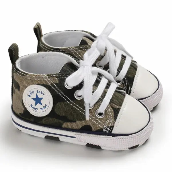 Baby Canvas Classic Sports Sneakers Newborn Baby Boys Girls Print Star First Walkers Shoes Infant Toddler Anti-slip