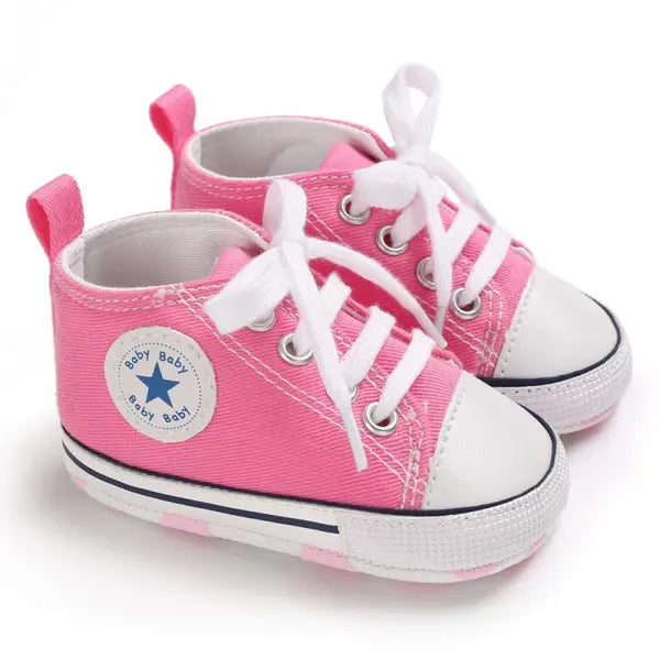 Baby Canvas Classic Sports Sneakers Anti-slip First Walkers Shoes - 475PINK / 0-6 Months