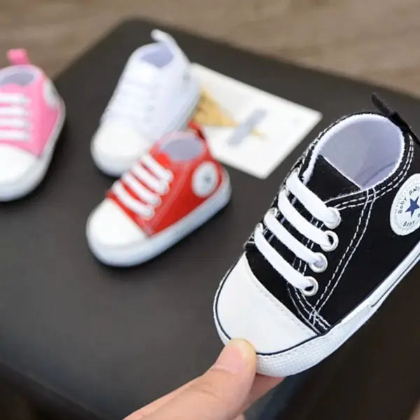 Baby Canvas Classic Sports Sneakers Newborn Baby Boys Girls Print Star First Walkers Shoes Infant Toddler Anti-slip