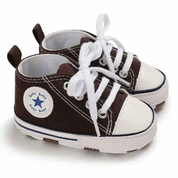Baby Canvas Classic Sports Sneakers Newborn Baby Boys Girls Print Star First Walkers Shoes Infant Toddler Anti-slip