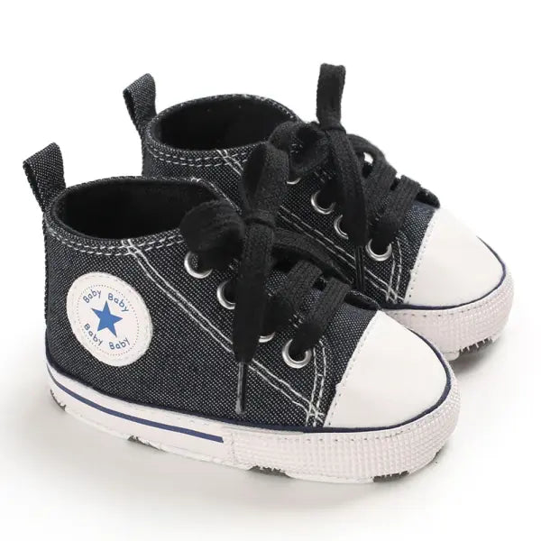 Baby Canvas Classic Sports Sneakers Newborn Baby Boys Girls Print Star First Walkers Shoes Infant Toddler Anti-slip