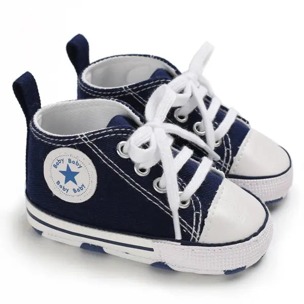 Baby Canvas Classic Sports Sneakers Newborn Baby Boys Girls Print Star First Walkers Shoes Infant Toddler Anti-slip
