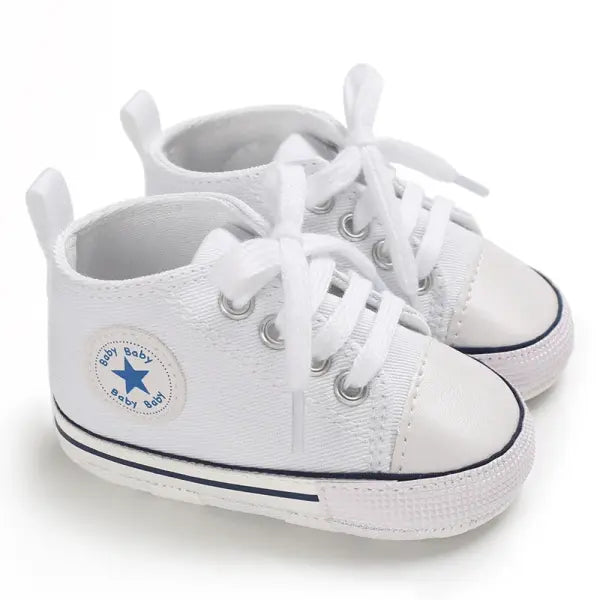 Baby Canvas Classic Sports Sneakers Newborn Baby Boys Girls Print Star First Walkers Shoes Infant Toddler Anti-slip
