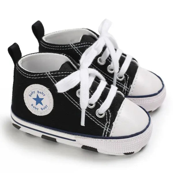 Baby Canvas Classic Sports Sneakers Newborn Baby Boys Girls Print Star First Walkers Shoes Infant Toddler Anti-slip