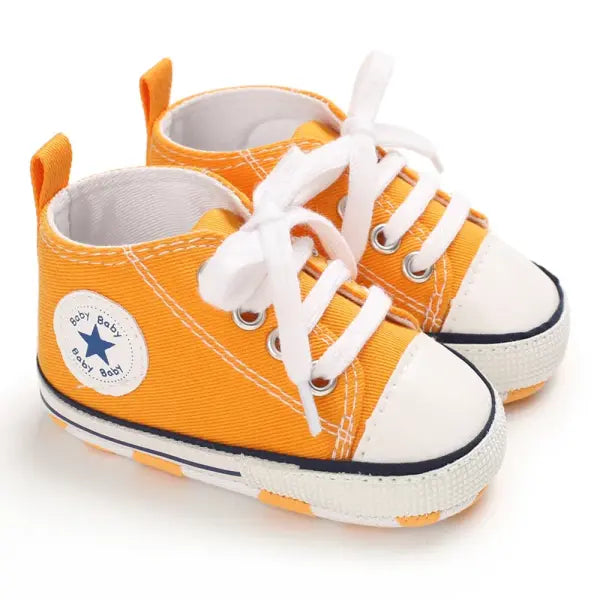 Baby Canvas Classic Sports Sneakers Newborn Baby Boys Girls Print Star First Walkers Shoes Infant Toddler Anti-slip