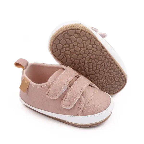 Baby Casual Sneakers 0–12M – Spring & Autumn Soft PU/TPR Sole Anti-Slip Toddler Shoes,