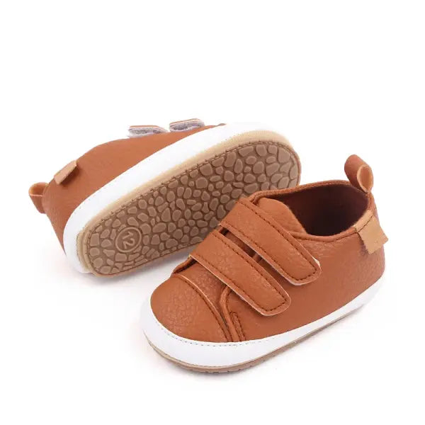 Baby Casual Sneakers 0–12M – Spring & Autumn Soft PU/TPR Sole Anti-Slip Toddler Shoes,