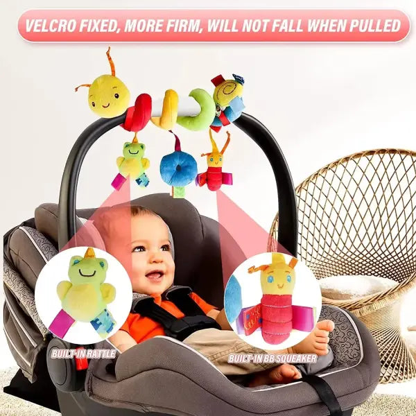 Baby Crib Hanging Rattles Toys Car Seat Toy Soft Mobiles Stroller Crib Cot Spiral Toy Pram Hanging Dolls for Babies