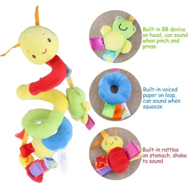 Baby Crib Hanging Rattles Toys Car Seat Toy Soft Mobiles Stroller Crib Cot Spiral Toy Pram Hanging Dolls for Babies