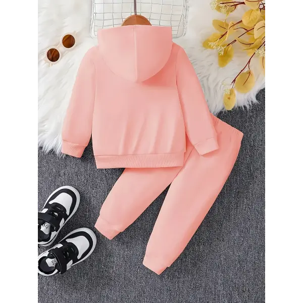 Baby Girl Cartoon Cat Fleece Hoodie & Pants Set – Long Sleeve Two-Piece Outfit for Spring & Autumn