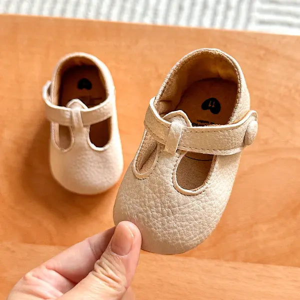 Baby Girls Shoes Multicolour Princess Toddlers Shoes Soft Soled Non-Slip Crib Shoes First Walkers 0-18M - Beige
