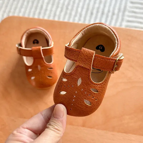 Baby Girls Shoes Multicolour Princess Toddlers Shoes Soft Soled Non-Slip Crib Shoes First Walkers 0-18M - camel