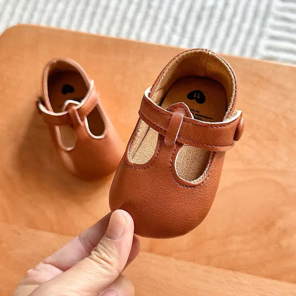 Baby Girls Shoes Multicolour Princess Toddlers Shoes Soft Soled Non-Slip Crib Shoes First Walkers 0-18M - Brown
