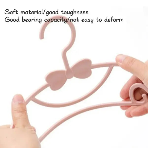 10pcs Kids Clothes Hanger Set Cute Baby Display Rack & Adjustable Clip Hangers