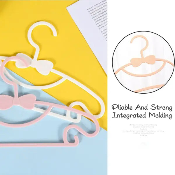 10pcs Kids Clothes Hanger Set Cute Baby Display Rack & Adjustable Clip Hangers