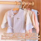 10pcs Kids Clothes Hanger Set Cute Baby Display Rack & Adjustable Clip Hangers
