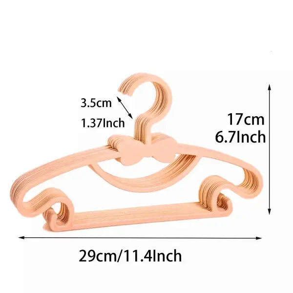 10pcs Kids Clothes Hanger Set Cute Baby Display Rack & Adjustable Clip Hangers - Orange-10Pcs