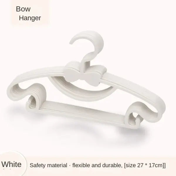10pcs Kids Clothes Hanger Set Cute Baby Display Rack & Adjustable Clip Hangers - white-10Pcs