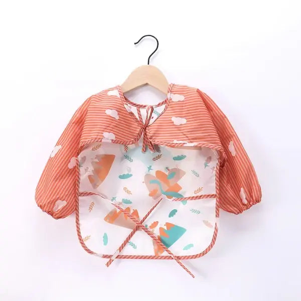 Baby Long Sleeve Waterproof Bib – Toddler Art Smock Feeding Apron with Pocket Burp Cloth for Boys & Girls (1–3 Years)