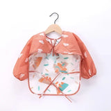 Baby Long Sleeve Waterproof Bib – Toddler Art Smock Feeding Apron with Pocket Burp Cloth for Boys & Girls (1–3 Years)