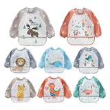Baby Long Sleeve Waterproof Bib – Toddler Art Smock Feeding Apron with Pocket Burp Cloth for Boys & Girls (1–3 Years)