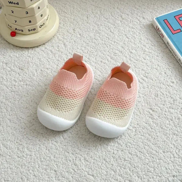 Baby Shoes Anti-slip Breathable Infant Crib Floor Socks with Rubber Sole for Children Girls Boys Mesh Shoes Soft Bottom