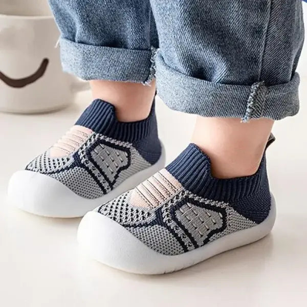 Baby Shoes Anti-slip Breathable Infant Crib Floor Socks with Rubber Sole for Children Girls Boys Mesh Shoes Soft Bottom