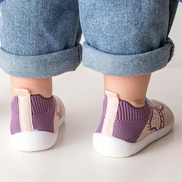 Baby Shoes Anti-slip Breathable Infant Crib Floor Socks with Rubber Sole for Children Girls Boys Mesh Shoes Soft Bottom