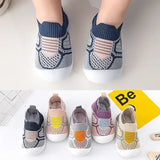 Baby Shoes Anti-slip Breathable Infant Crib Floor Socks with Rubber Sole for Children Girls Boys Mesh Shoes Soft Bottom