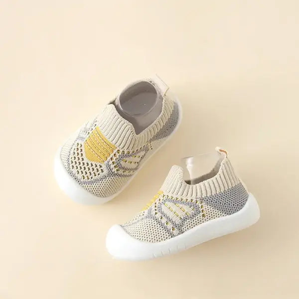 Baby Shoes Anti-slip Breathable Infant Crib Floor Socks with Rubber Sole for Children Girls Boys Mesh Shoes Soft Bottom