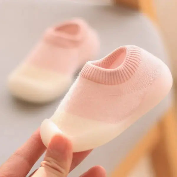 Baby Shoes First Walkers Comfortable Boys Girls Kids Rubber Soft Non-Slip Sole Floor Shoes Knit Booties - 8 / 0-6 Months