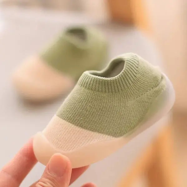 Baby Shoes First Walkers Comfortable Boys Girls Kids Rubber Soft Non-Slip Sole Floor Shoes Knit Booties - 9 / 2-4 Years