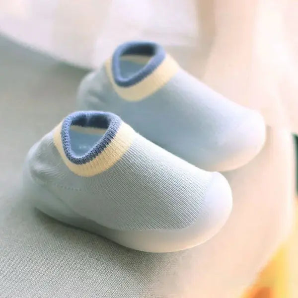 Baby Shoes First Walkers Comfortable Boys Girls Kids Rubber Soft Non-Slip Sole Floor Shoes Knit Booties - 1 / 6-12
