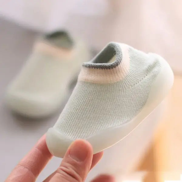 Baby Shoes First Walkers Comfortable Boys Girls Kids Rubber Soft Non-Slip Sole Floor Shoes Knit Booties - 6 / 18-24