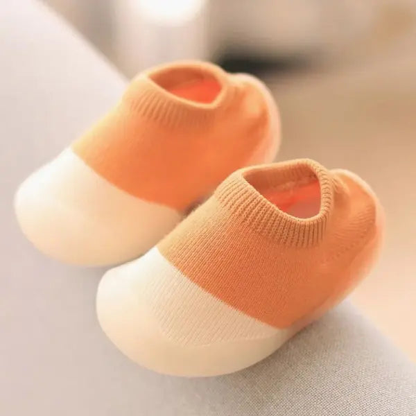 Baby Shoes First Walkers Comfortable Boys Girls Kids Rubber Soft Non-Slip Sole Floor Shoes Knit Booties - 11 / 18-24