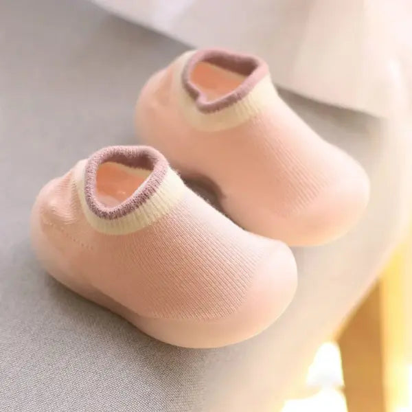 Baby Shoes First Walkers Comfortable Boys Girls Kids Rubber Soft Non-Slip Sole Floor Shoes Knit Booties - 2 / 0-6 Months
