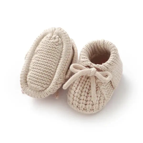 Baby Knitted Shoes 0–18M – Breathable Infant Bed Footwear Cute Turn-Down Walk Boots for Boys & Girls