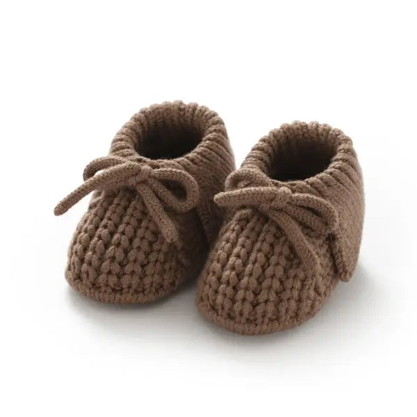 Baby Knitted Shoes 0–18M – Breathable Infant Bed Footwear Cute Turn-Down Walk Boots for Boys & Girls - HD82W3276KF