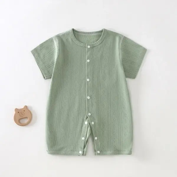 Baby Short Sleeve Jumpsuit – Summer Breathable Mesh Suit for Newborns Boys & Girls - Gn / 59Size(0-3Months)