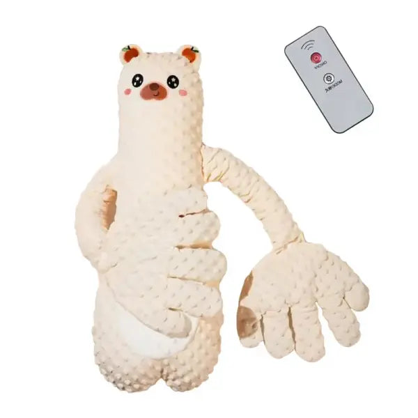Baby Sleeping Patting Doll – Electric Soothing Palm Pillow with Remote Control for Toddlers Perfect Gift - Beige Bear