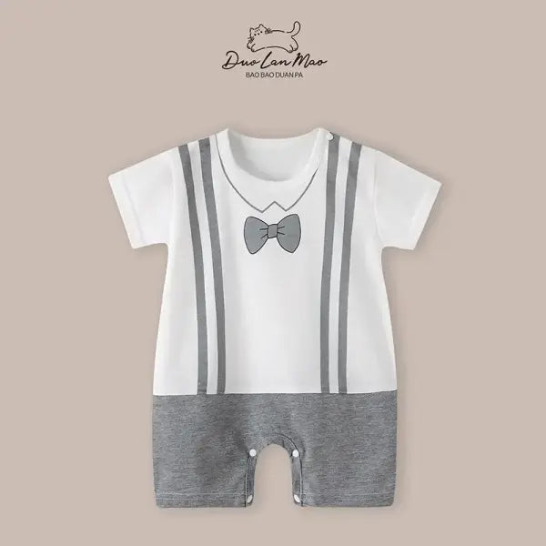Baby Summer Cartoon Romper – Short Sleeve Bodysuit Jumpsuit for Newborn Boys & Girls