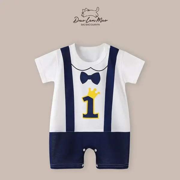 Baby Summer Cartoon Romper – Short Sleeve Bodysuit Jumpsuit for Newborn Boys & Girls