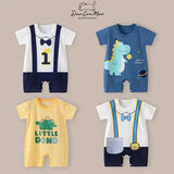 Baby Summer Cartoon Romper – Short Sleeve Bodysuit Jumpsuit for Newborn Boys & Girls