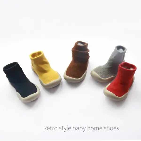 Baby Walking Shoes – Spring & Autumn Solid Color Anti-Slip Floor Socks for Boys & Girls