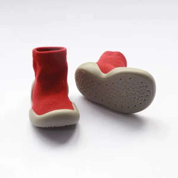 Baby Walking Shoes – Spring & Autumn Solid Color Anti-Slip Floor Socks for Boys & Girls