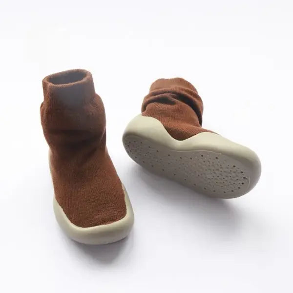 Baby Walking Shoes – Spring & Autumn Solid Color Anti-Slip Floor Socks for Boys & Girls