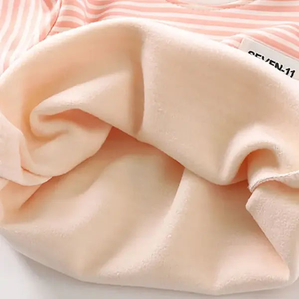 Baby Warm Clothing Set Fleece Lined Children Boys Girls Striped Underwear Sleepwear Set Ideal for Home Pajamas Autumn