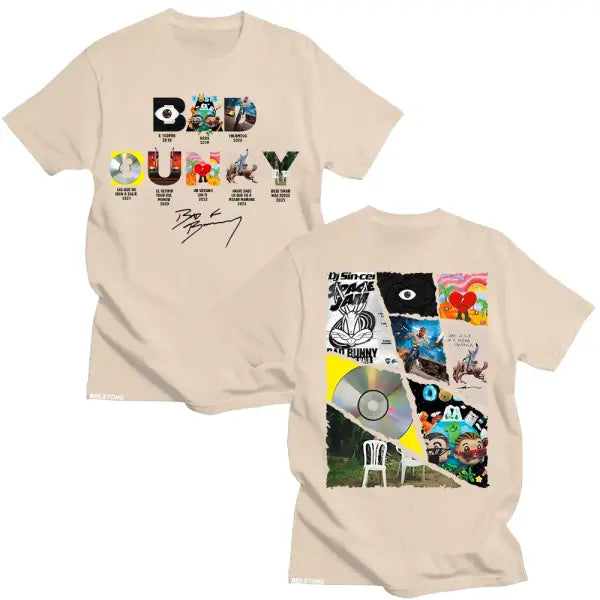 Bad Bunny Cotton T-Shirt – Vintage Funny Frog Graphic Tee for Men & Women Y2K Aesthetic - sand / L